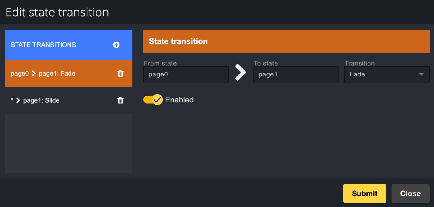 State transitions digital signage with Disign CMS