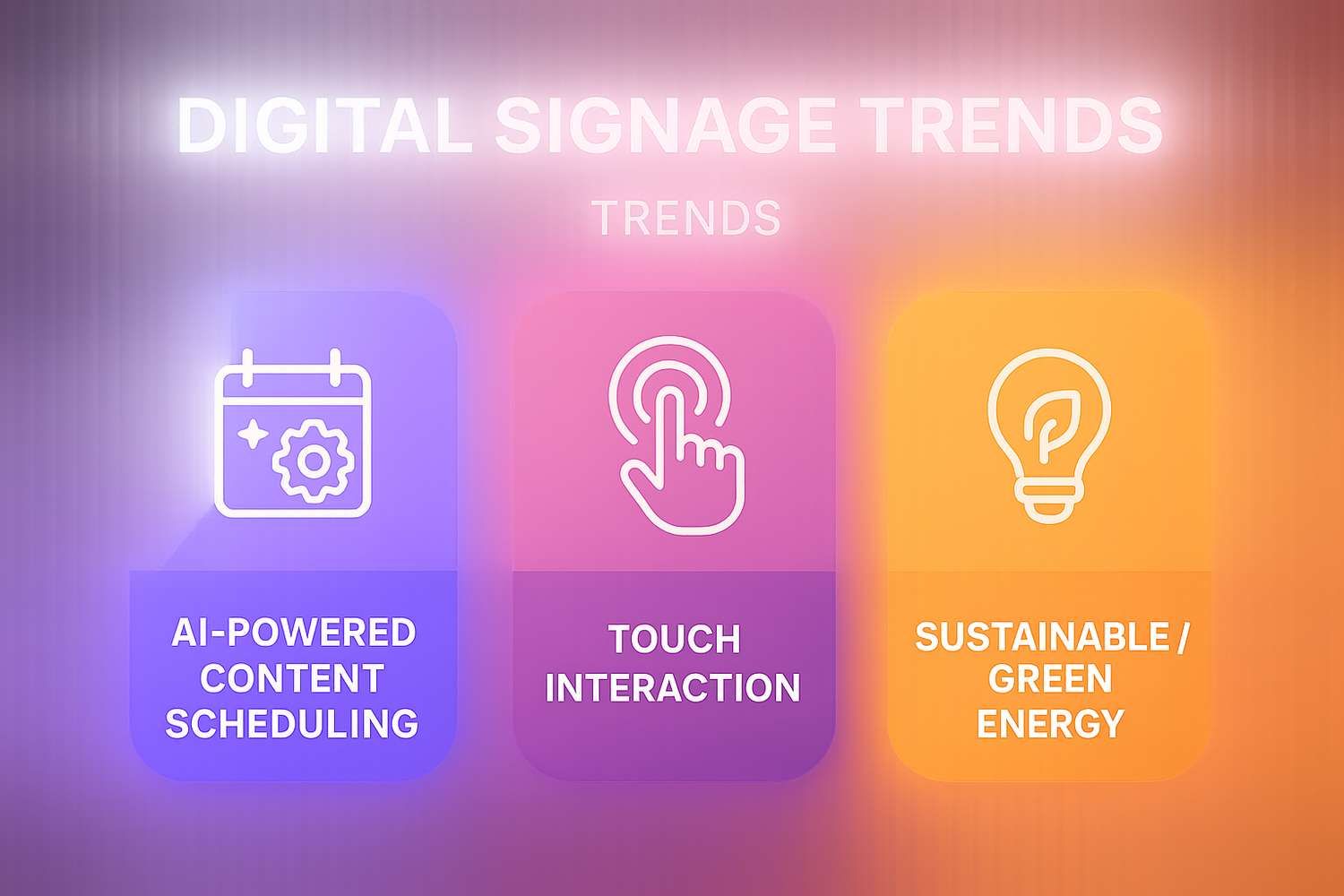 infographic in latest 2025 UI/UX style, visualizing AI-powered content scheduling, touch interaction, and green energy icons