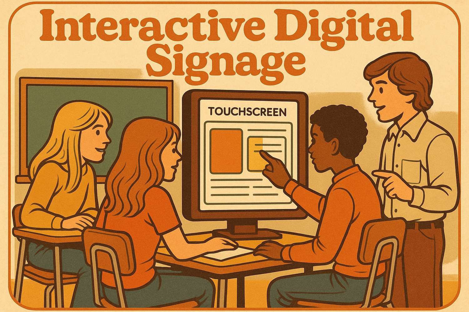 touchscreen classroom retro style