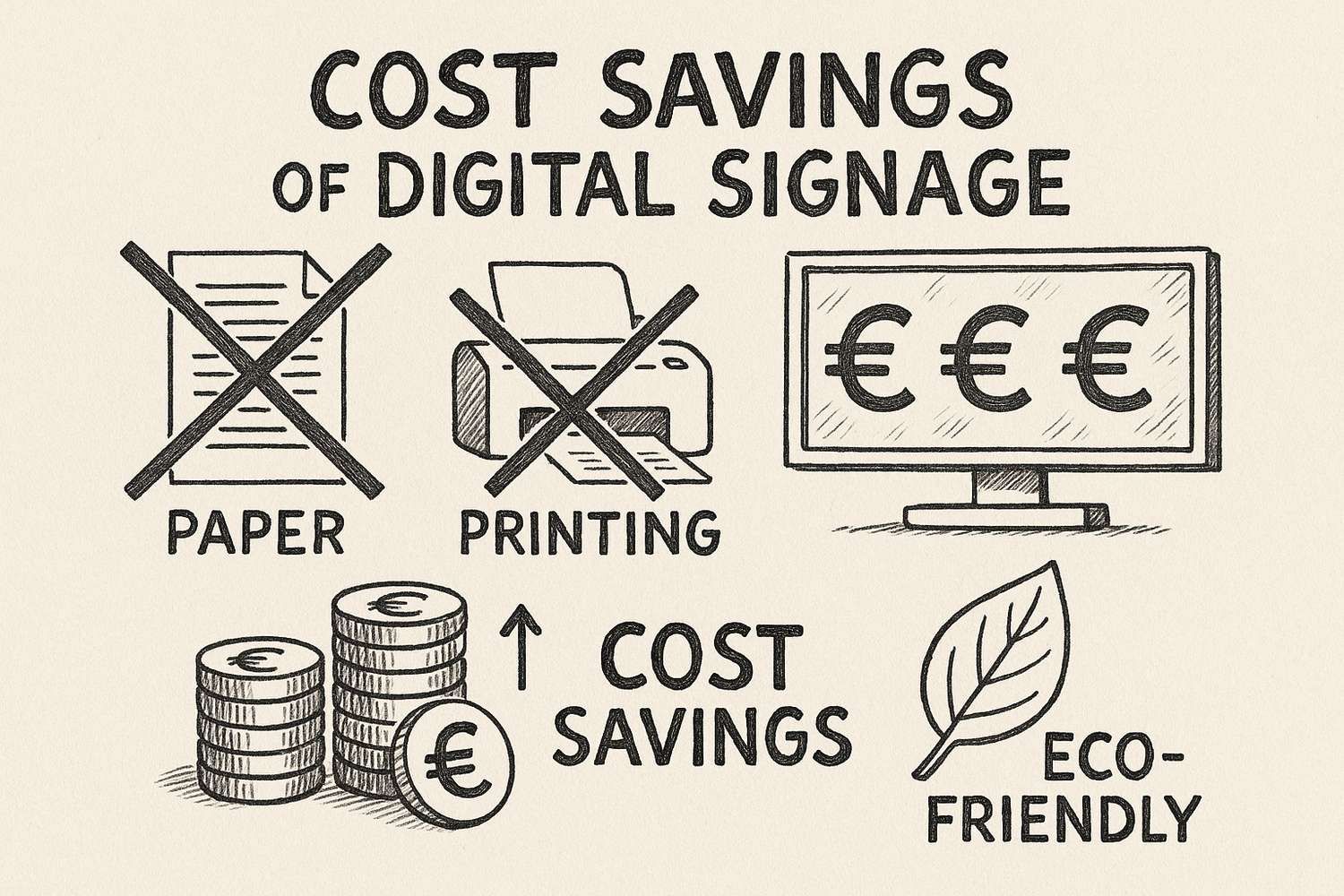 cost savings handdrawn infographic