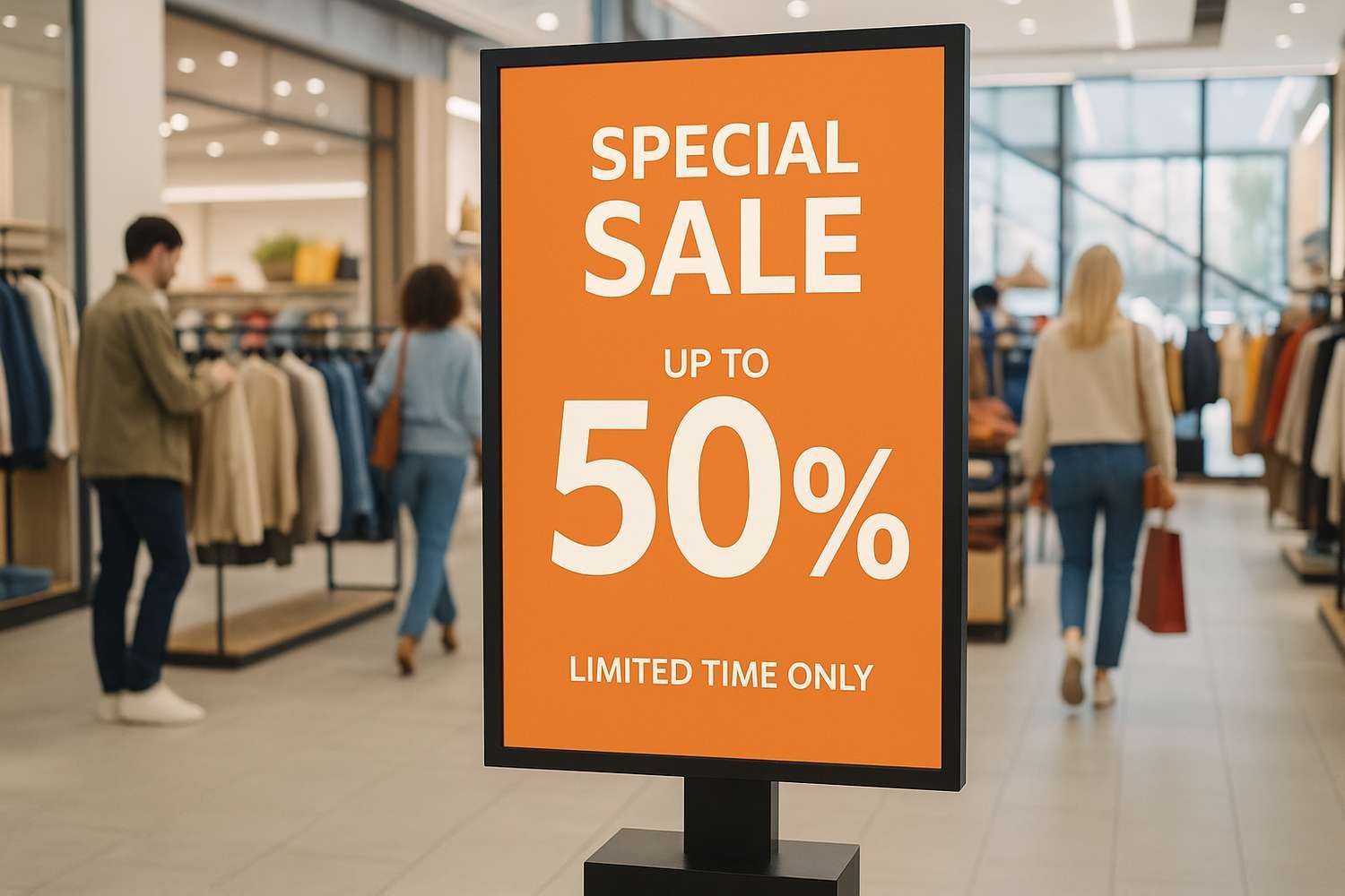Photo de l'affichage numérique dans le commerce de détail