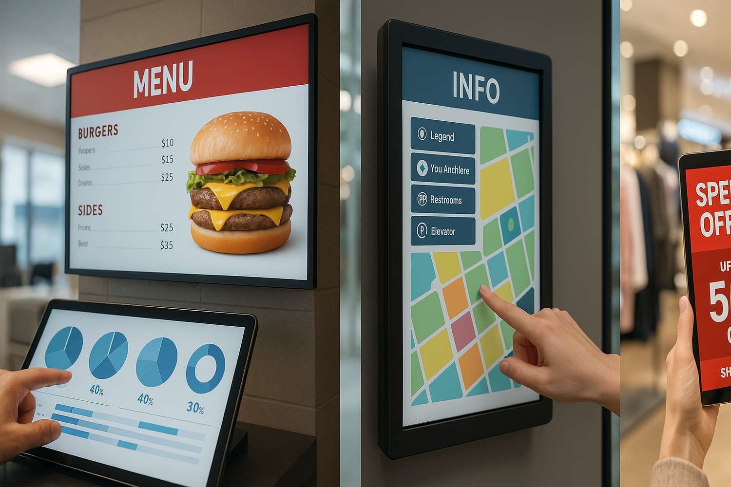 Scalable network of touch screens