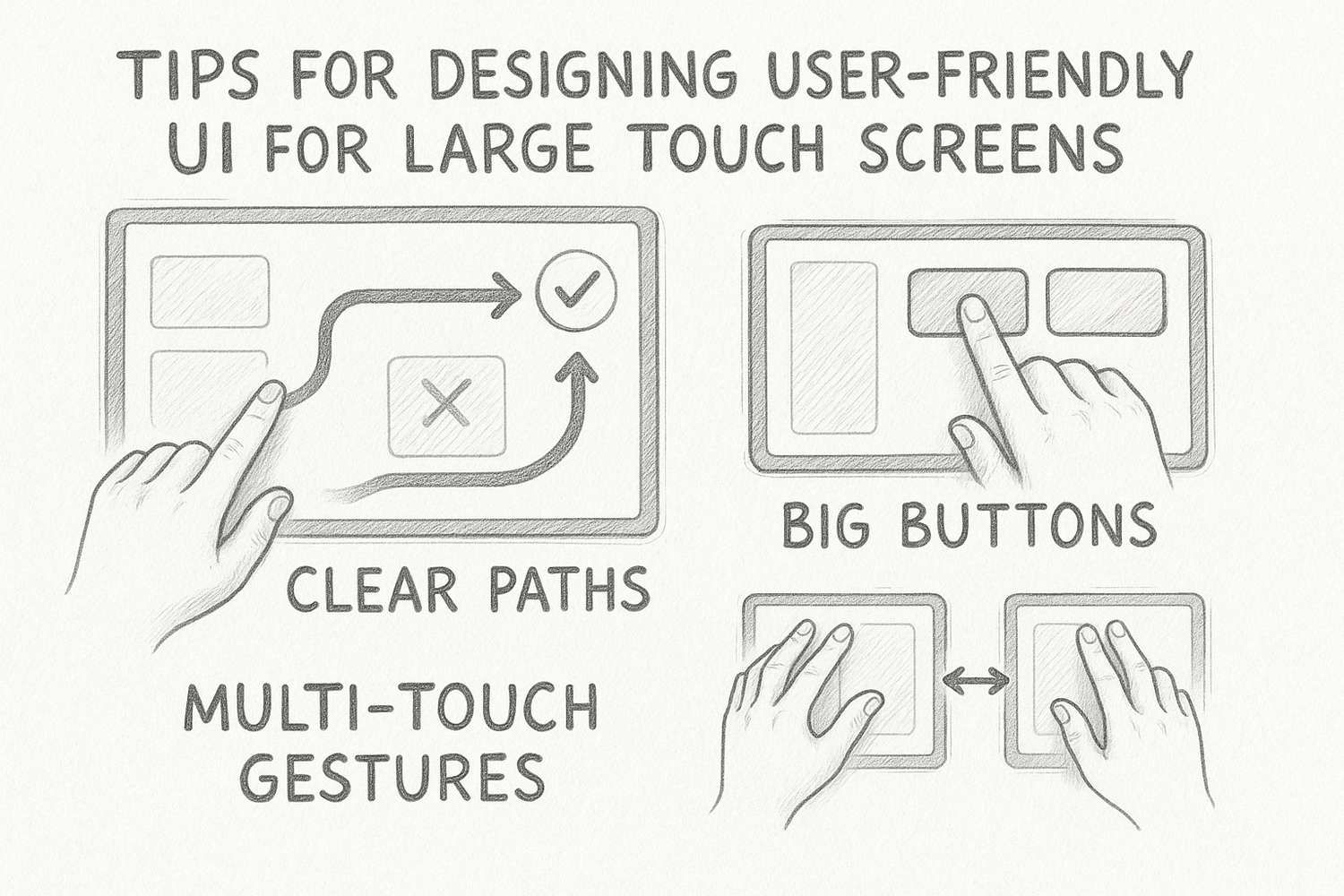 Hand drawn UI design tips infographic